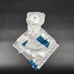 Baby Essentials Gray Bear Mountain Clouds Plush Security Blanket Lovey